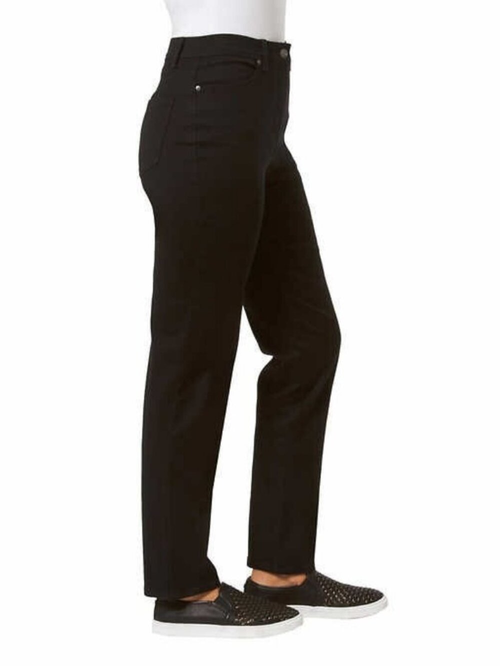 GLORIA VANDERBILT AMANDA 1644310 BLACK TAPERED LEG JEANS SZ 14 - Picture 2 of 3